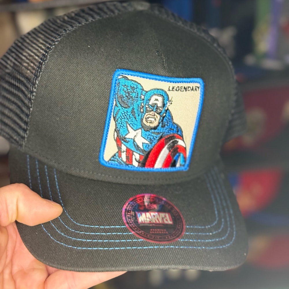 Marvel Captain America Black Trucker Hat